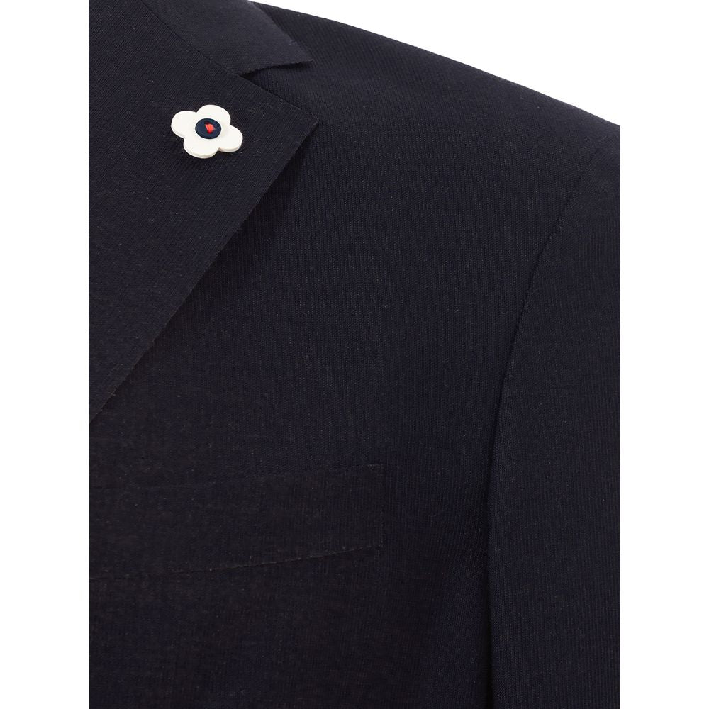 Lardini Blue Cotton Jacket for Timeless Sophistication