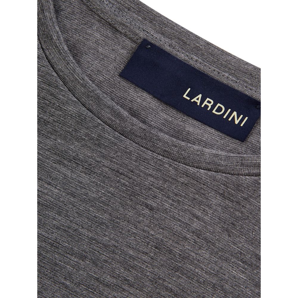 Lardini Gray Woolen Designer T-Shirt for Sophisticated Style