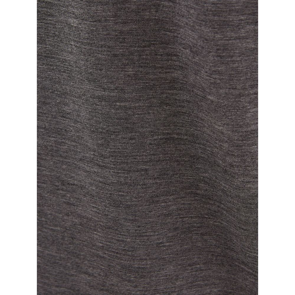 Lardini Gray Woolen Designer T-Shirt for Sophisticated Style
