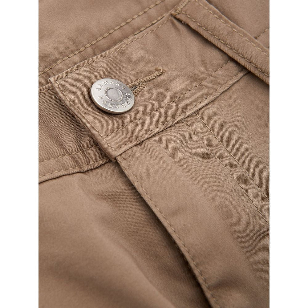 Armani Exchange Brown Cotton Chinos for Elevated Style