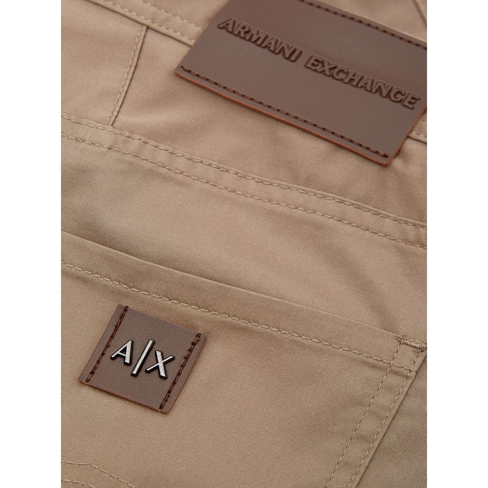 Armani Exchange Brown Cotton Chinos for Elevated Style