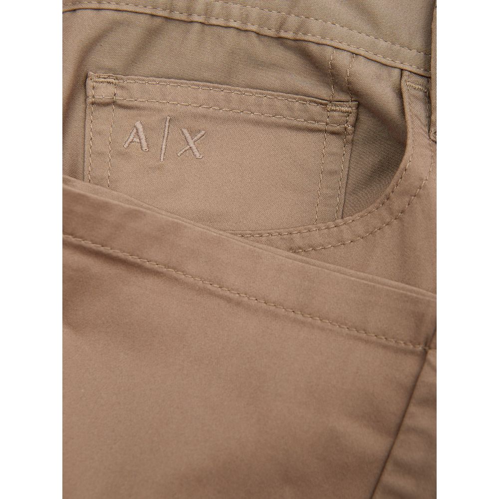 Armani Exchange Brown Cotton Chinos for Elevated Style