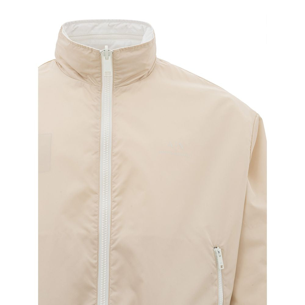 Armani Exchange Beige Cotton Jacket for the Modern Aesthetic