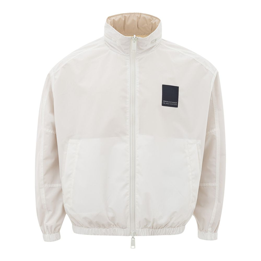 Armani Exchange Beige Cotton Jacket for the Modern Aesthetic