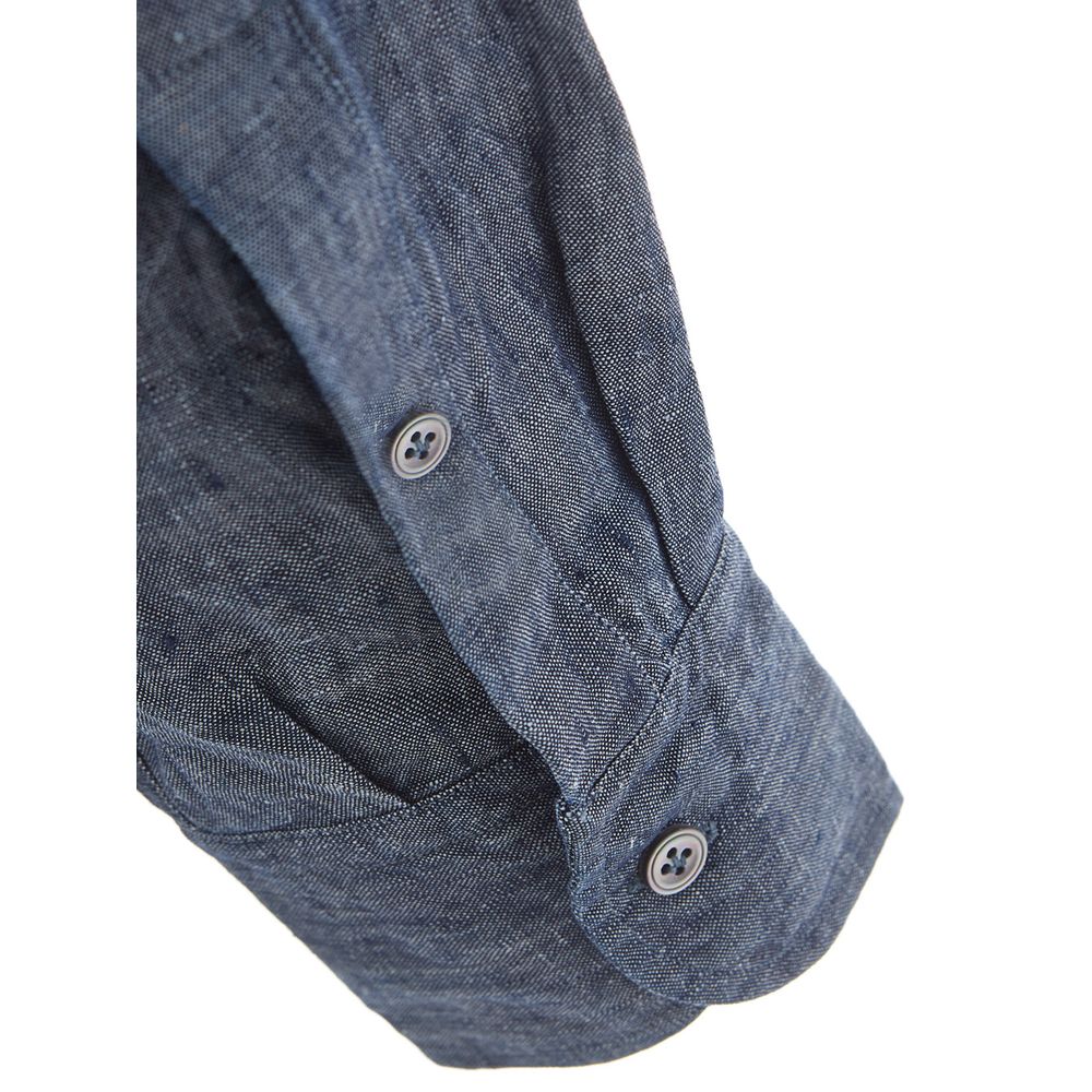 Lardini Blue Flax Shirt for Effortless Sophistication