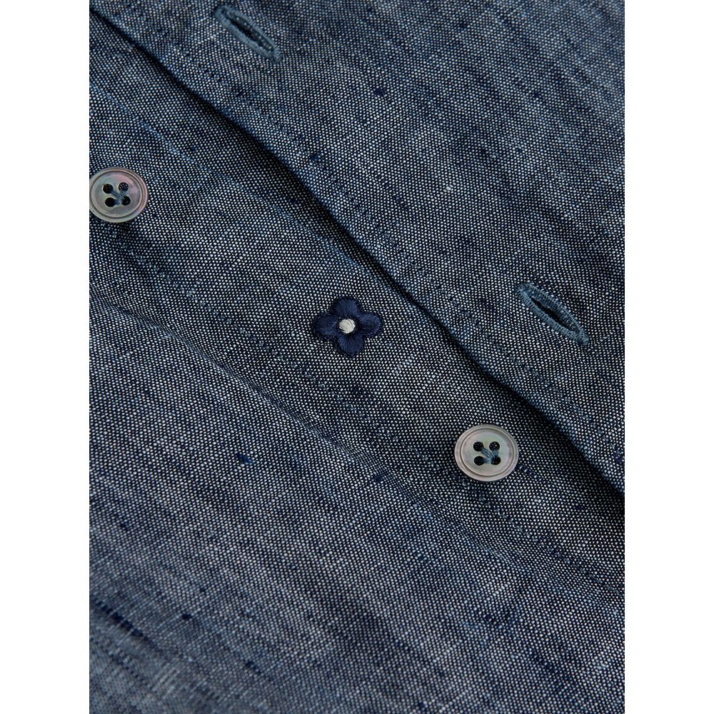 Lardini Blue Flax Shirt for Effortless Sophistication