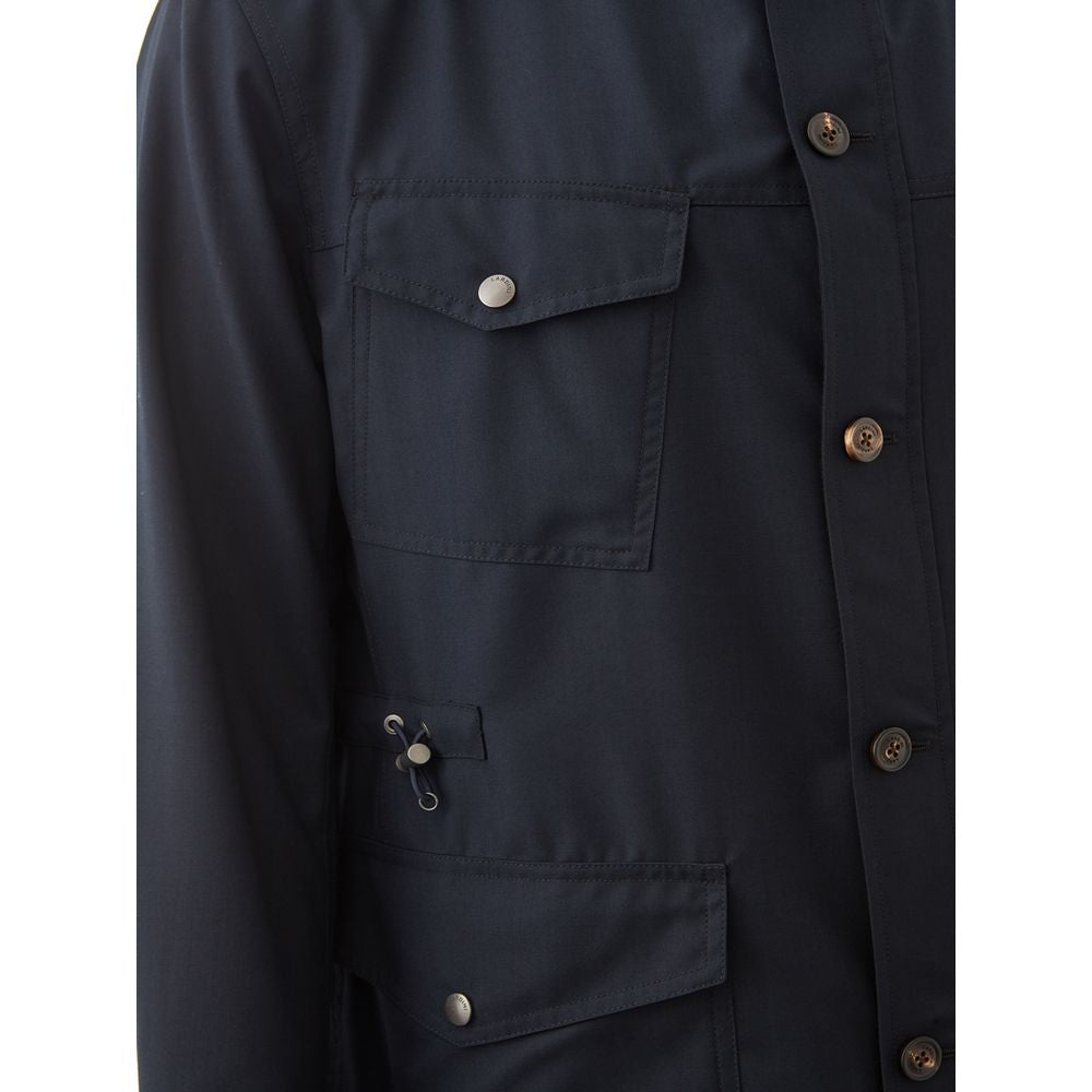 Lardini Navy Wool Blend Jacket for Refined Style