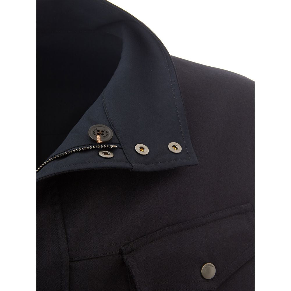 Lardini Navy Wool Blend Jacket for Refined Style