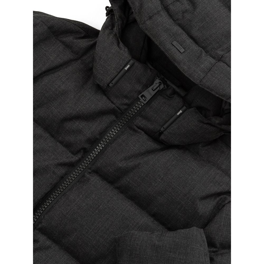 Herno Black Wool Jacket for Timeless Elegance and Warmth