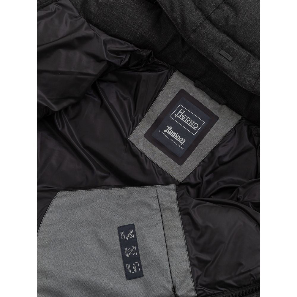 Herno Black Wool Jacket for Timeless Elegance and Warmth