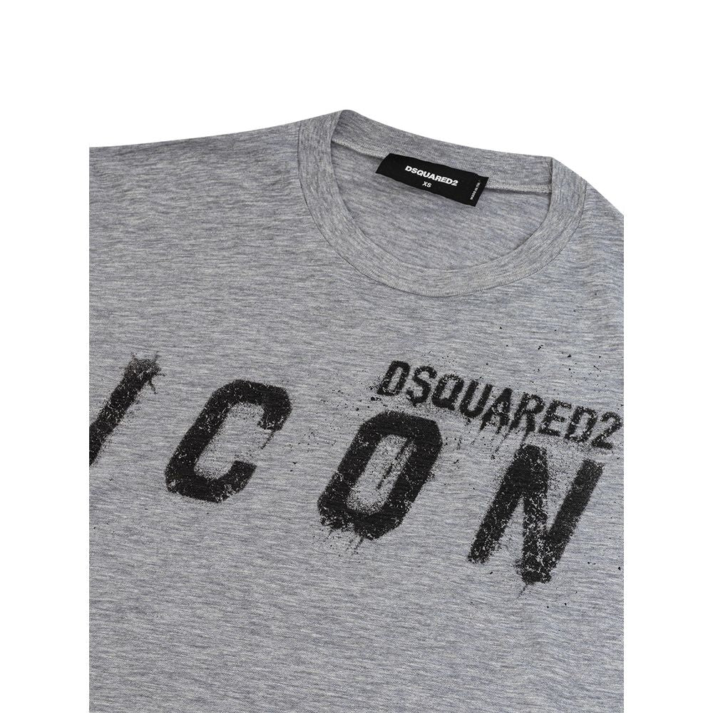 Dsquared² Sleek Gray Cotton Tee for Stylish Wardrobe