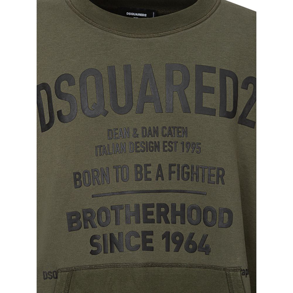 Dsquared² Green Cotton Sweater for Elevated Casual Style