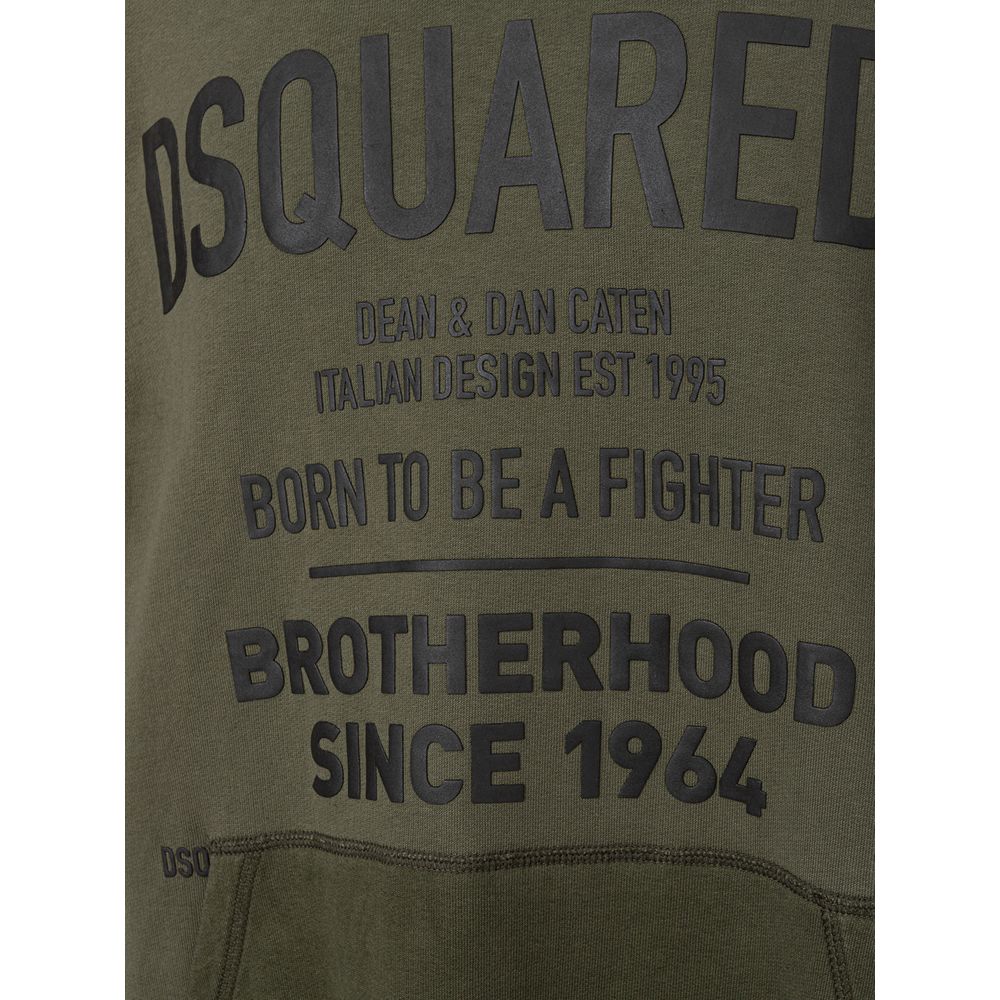 Dsquared² Green Cotton Sweater for Elevated Casual Style