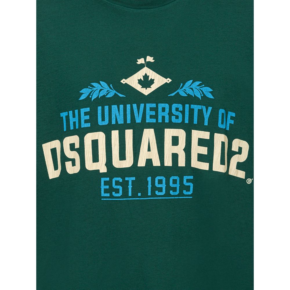 Dsquared² Green Cotton T-Shirt for Elevated Casual Style