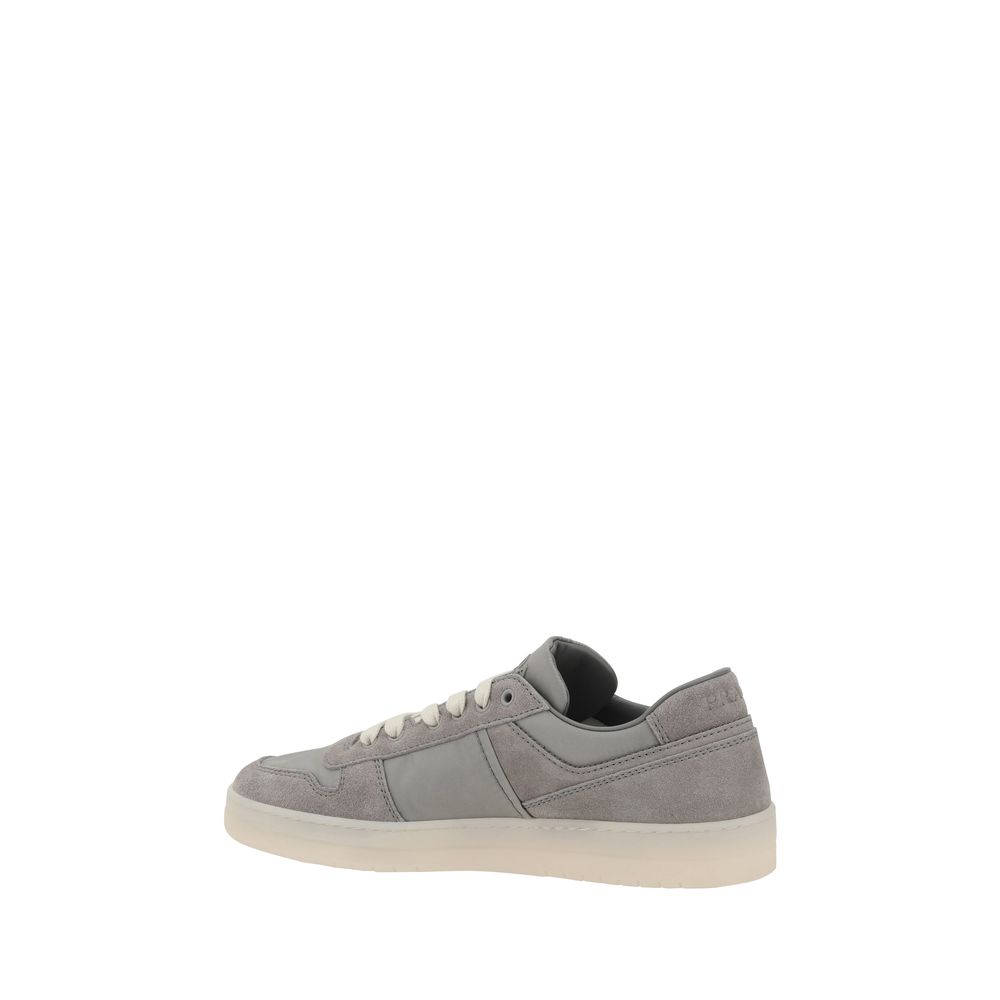 Prada Grey Suede Leather Sneakers for Timeless Elegance