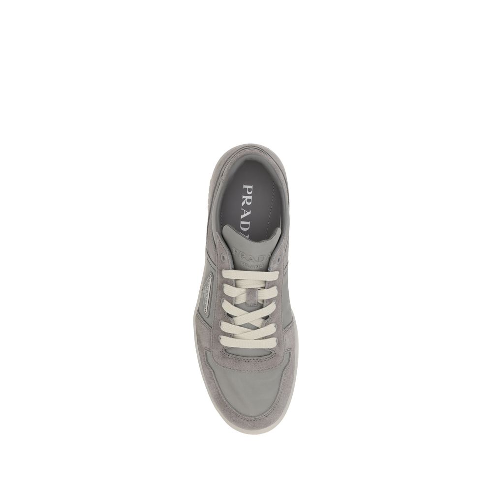 Prada Grey Suede Leather Sneakers for Timeless Elegance