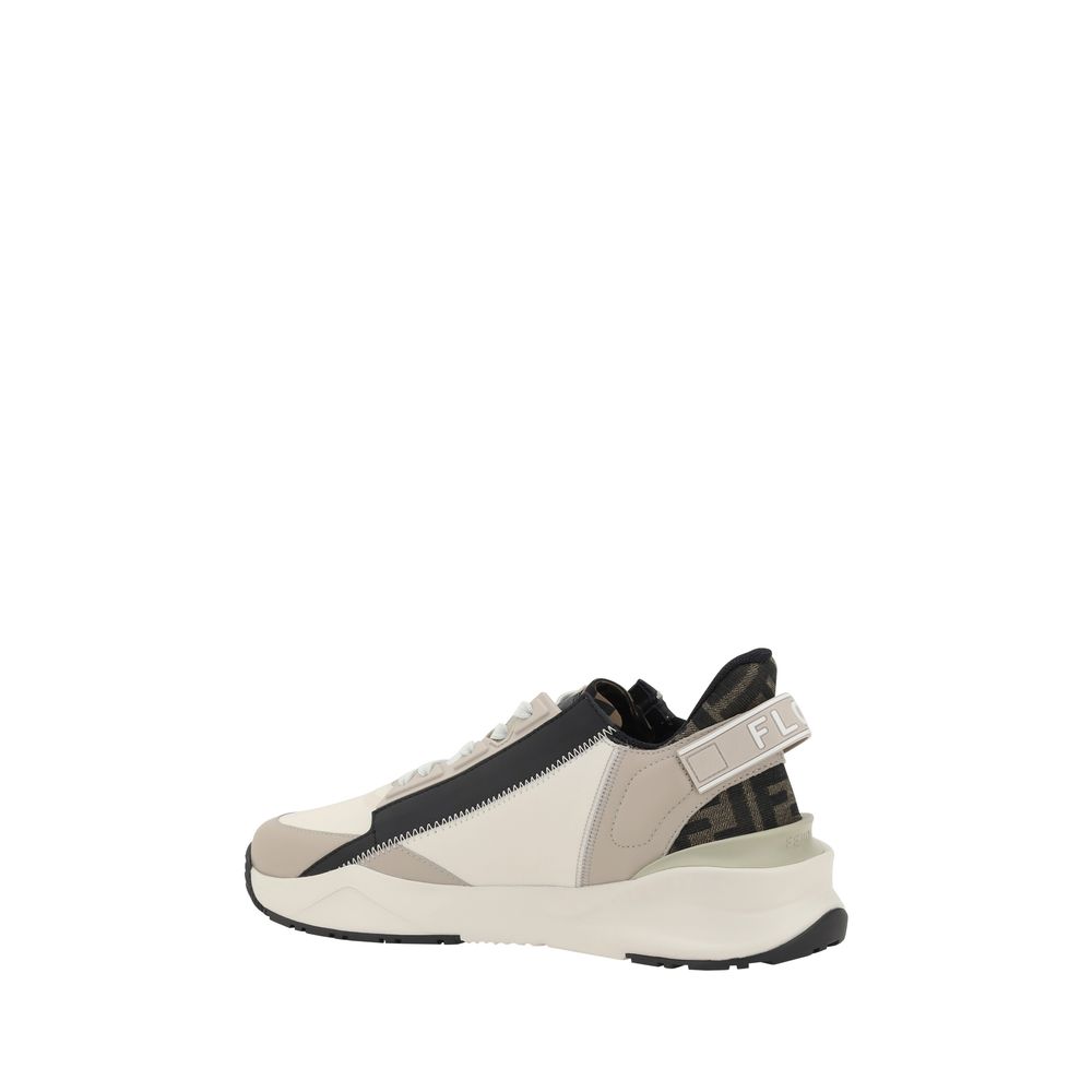 Fendi White Mesh Flow Running Sneakers for Elevated Athletic Style