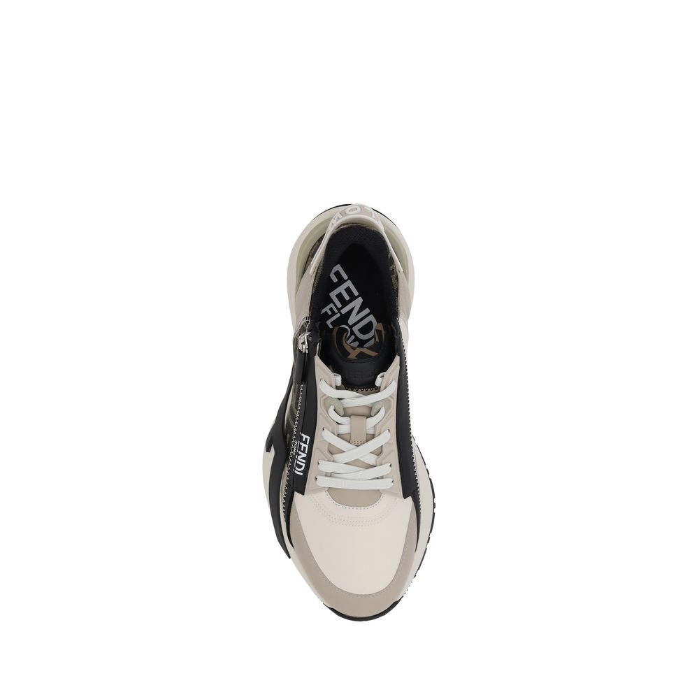 Fendi White Mesh Flow Running Sneakers for Elevated Athletic Style