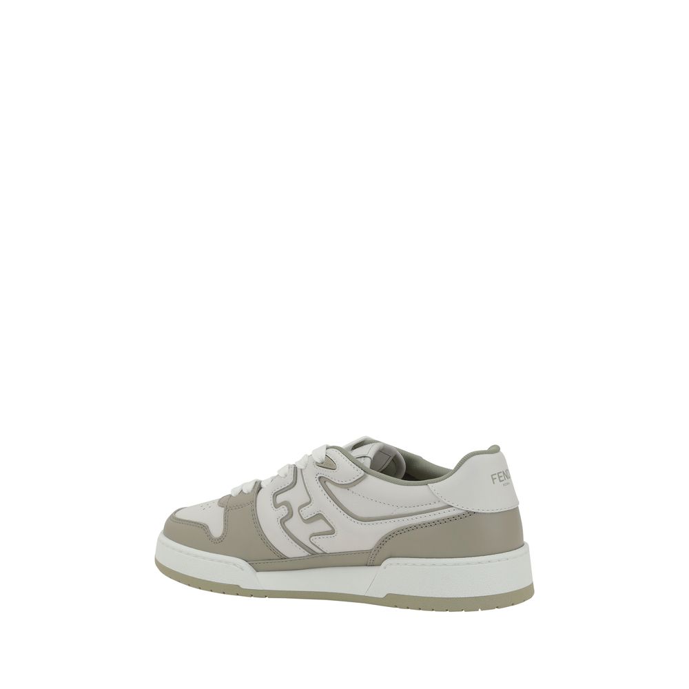 Fendi White Leather Match Sneakers: Luxury Minimalist Urban Footwear