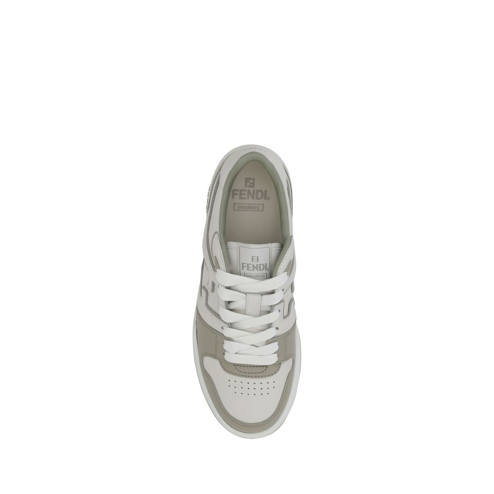 Fendi White Leather Match Sneakers: Luxury Minimalist Urban Footwear