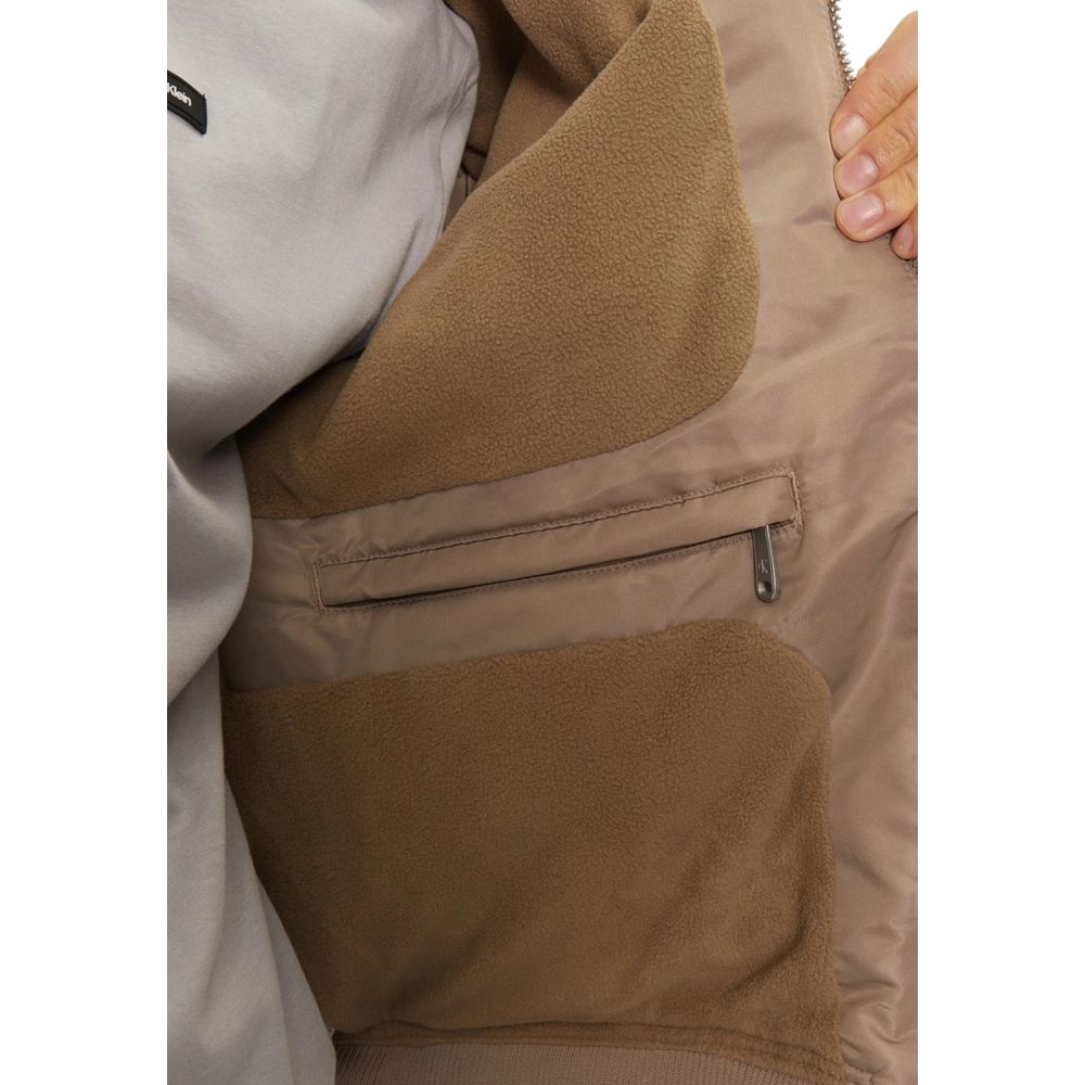 Calvin Klein Jeans Beige Riciclata Jacket for Elevated Style