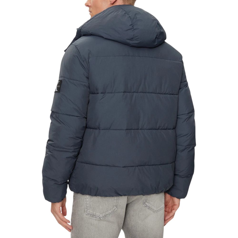 Calvin Klein Blue Cotton Jacket for Elevated Style