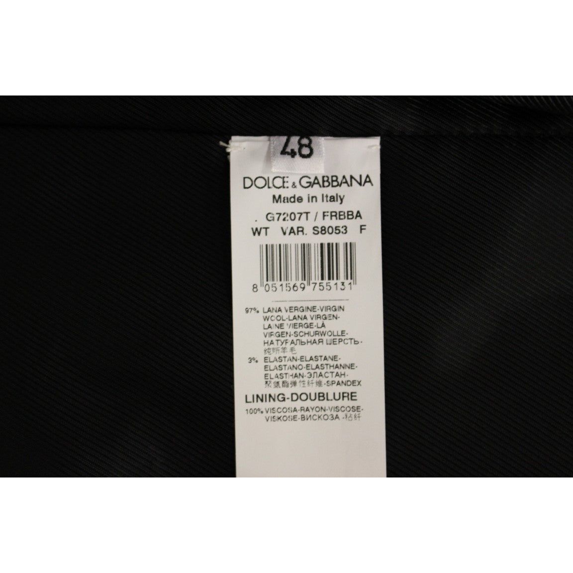 Dolce & Gabbana Black Wool Dress Vest