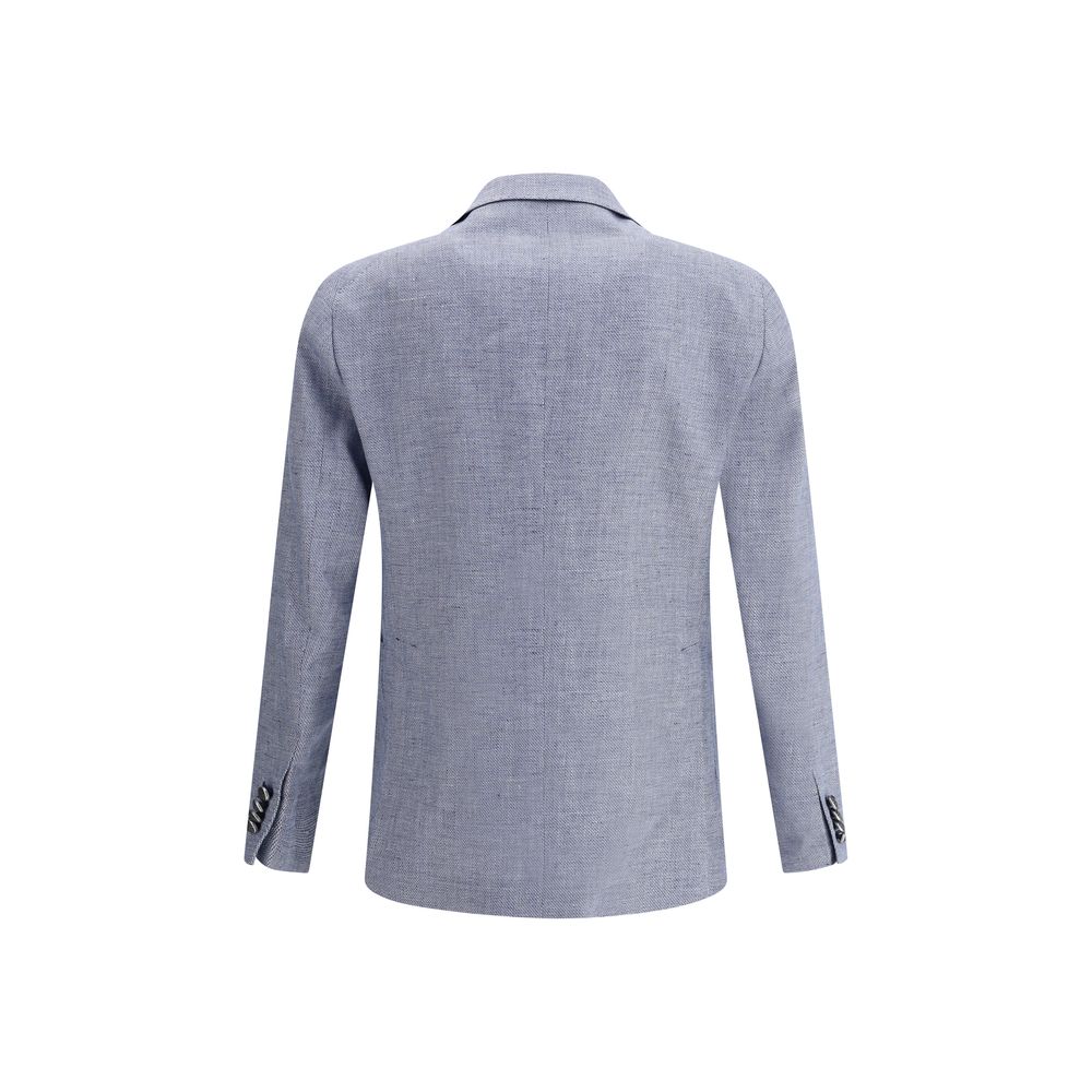 Tagliatore Grey Linen Blazer Jacket for Timeless Elegance