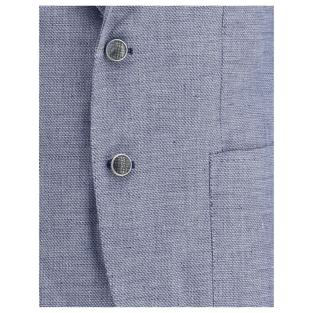 Tagliatore Grey Linen Blazer Jacket for Timeless Elegance
