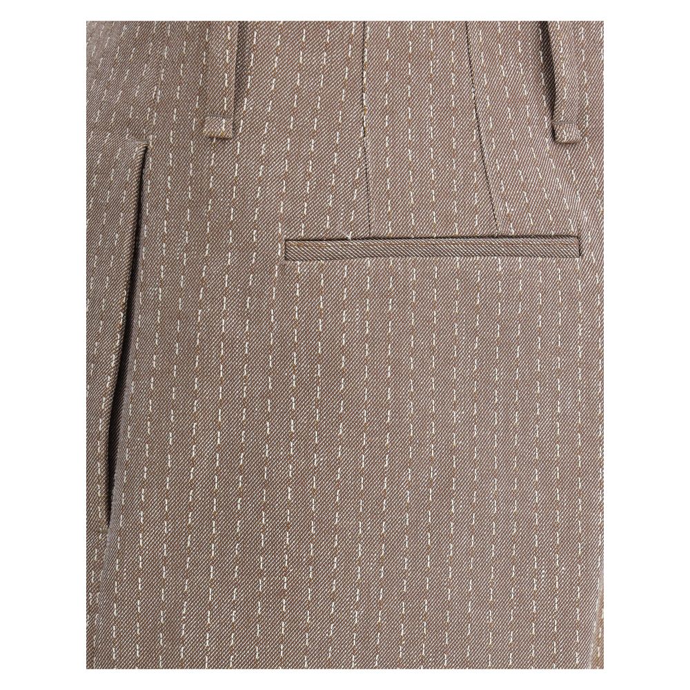Fendi Navy Cotton Pinstriped Shorts: Timeless Elegance Redefined