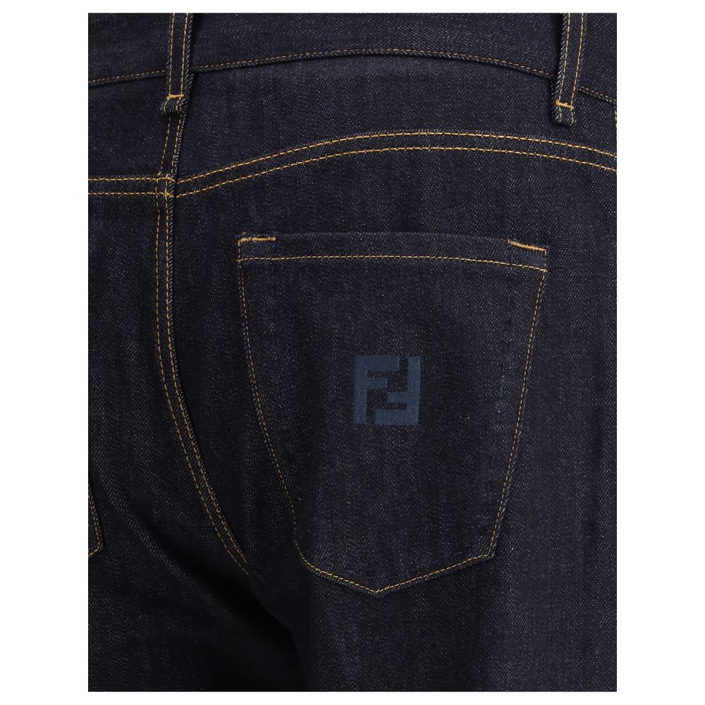 Fendi Blue Denim Straight Jeans: Effortless Luxury and Timeless Style