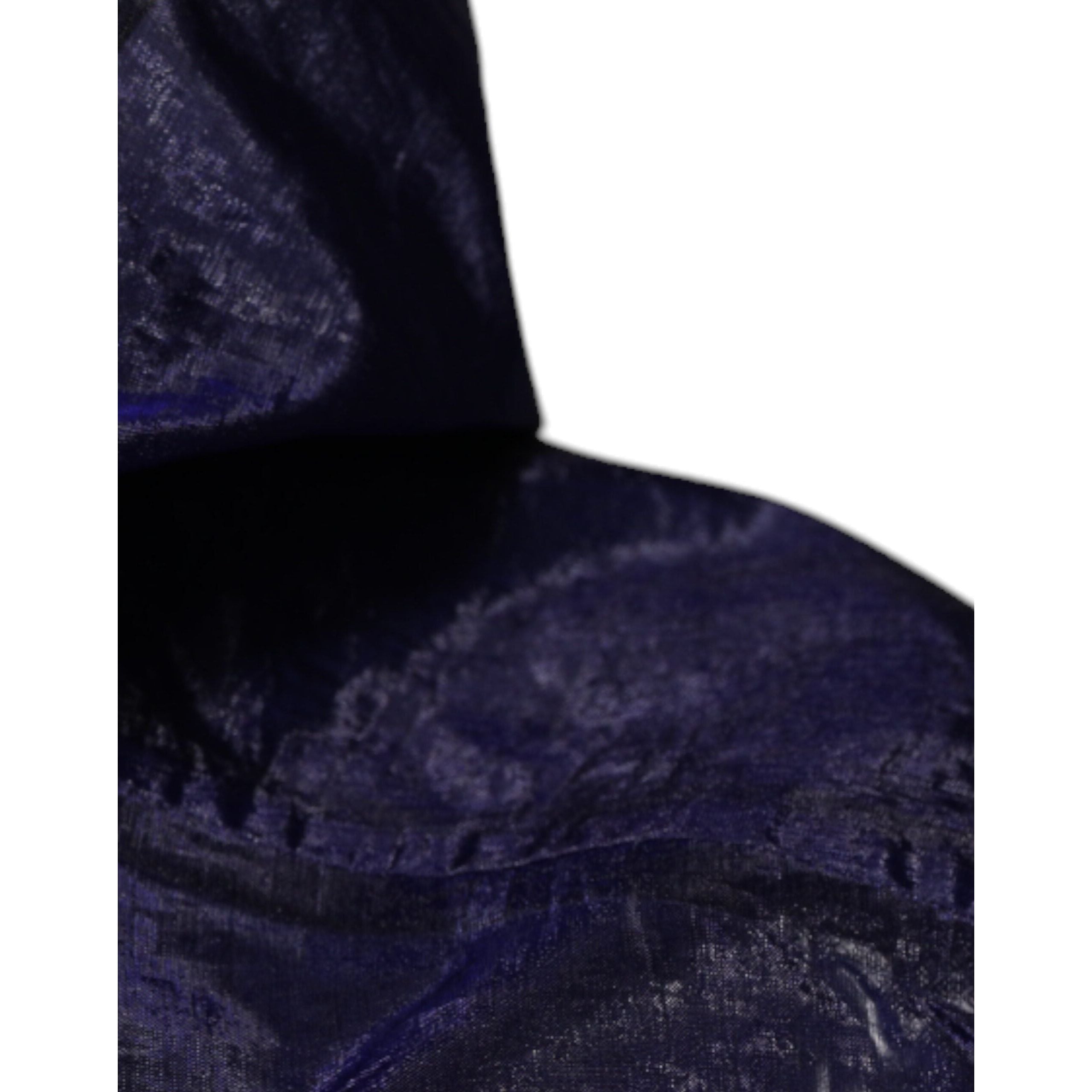 Dolce & Gabbana Dark Blue Cotton Hooded Raincoat Jacket