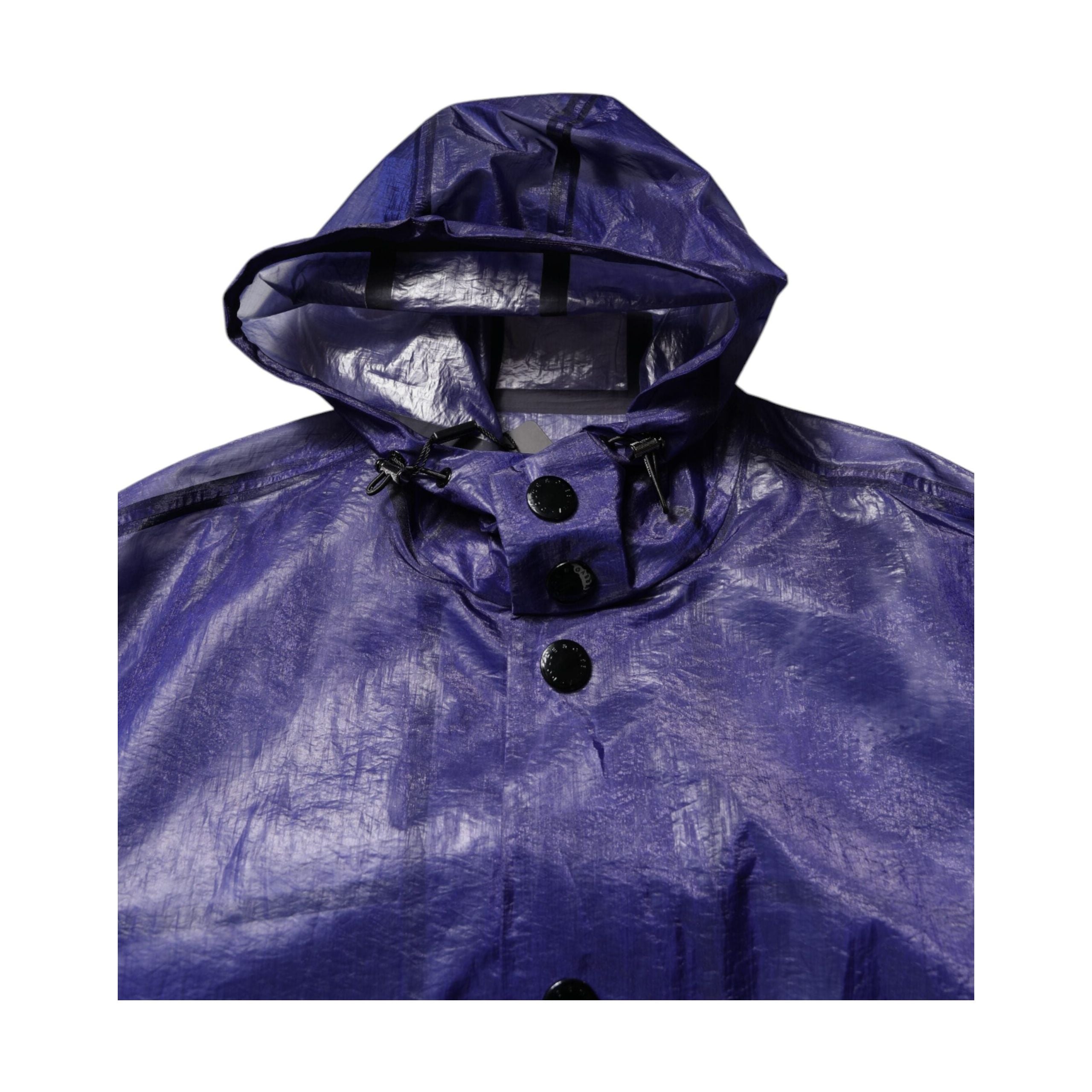 Dolce & Gabbana Dark Blue Cotton Hooded Raincoat Jacket