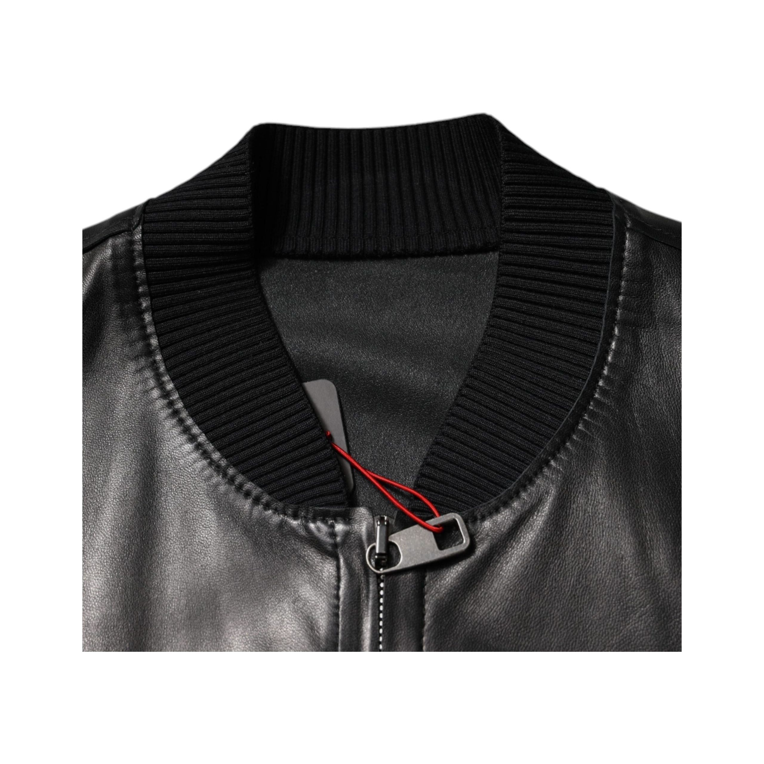 Dolce & Gabbana Black Lambskin Biker Blouson Jacket