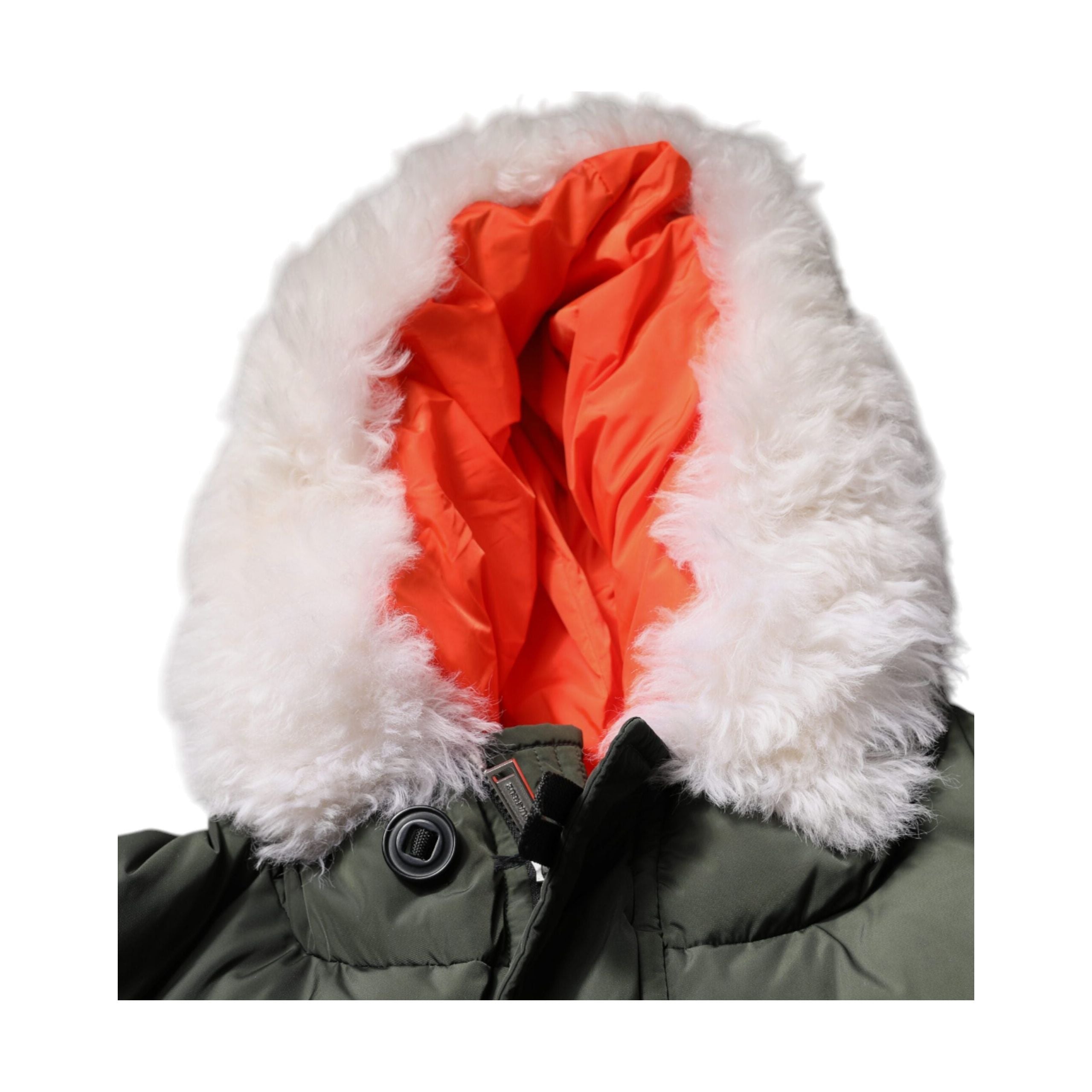 Dsquared² Green Fur Shearling Hooded Long Sleeve Jacket