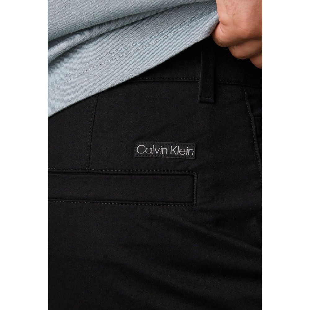 Calvin Klein Jeans Black Cotton Slim Fit Trousers