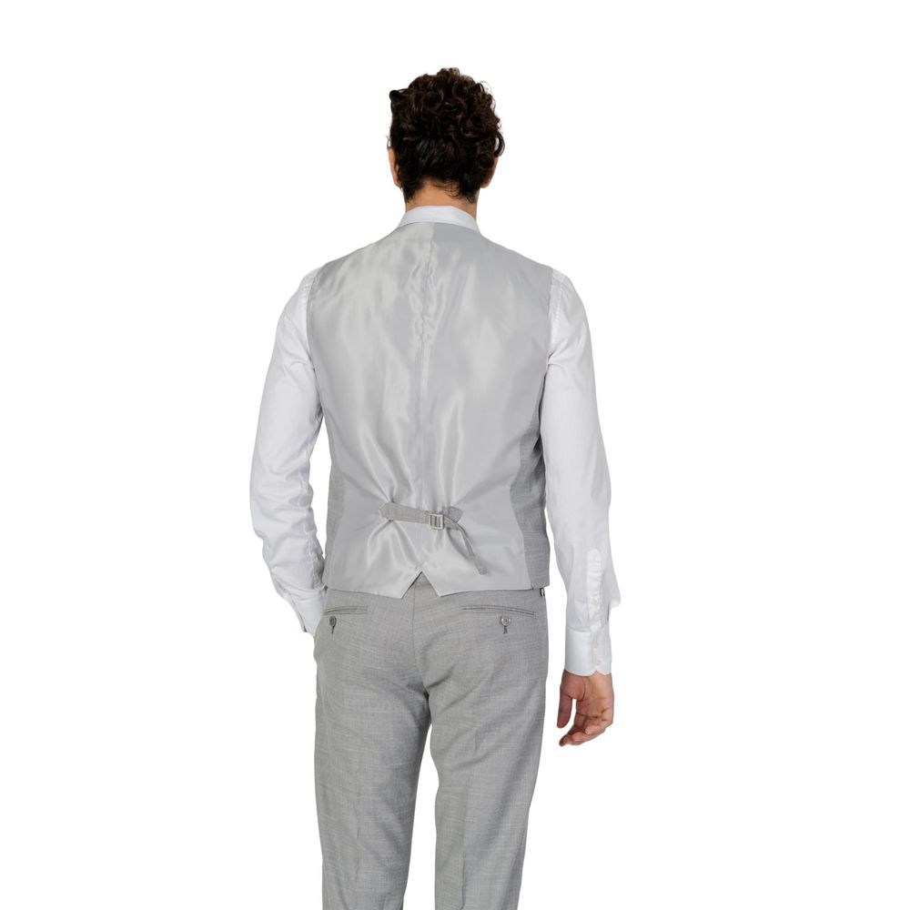 Antony Morato Gray Wool Tailored Vest for Elevated Style