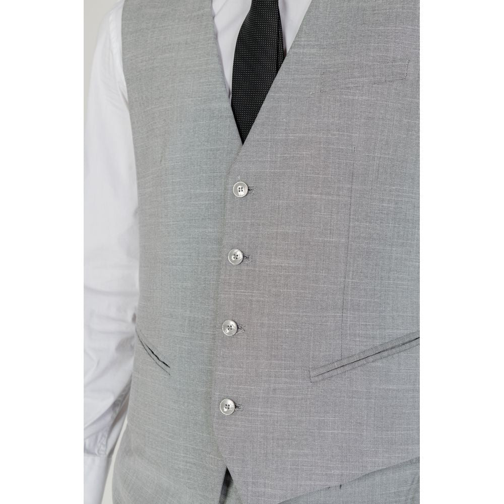 Antony Morato Gray Wool Tailored Vest for Elevated Style