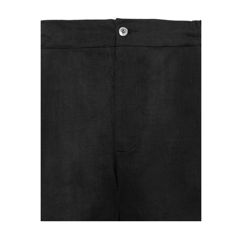 Alpha Studio Black Linen Short for Elevated Summer Style