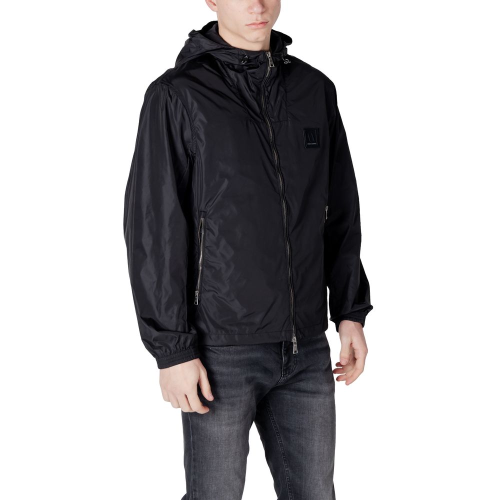 Armani Exchange Black Cotton Jacket – Effortless Elegance Redefined