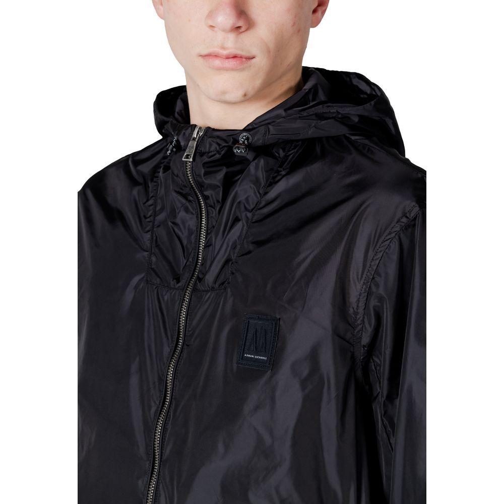 Armani Exchange Black Cotton Jacket – Effortless Elegance Redefined