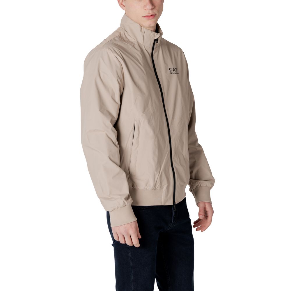 EA7 Emporio Armani Beige Cotton Jacket for Elevated Style