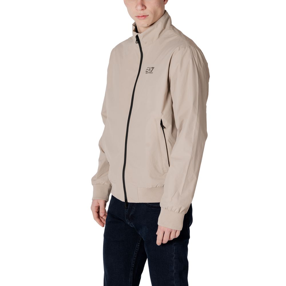 EA7 Emporio Armani Beige Cotton Jacket for Elevated Style