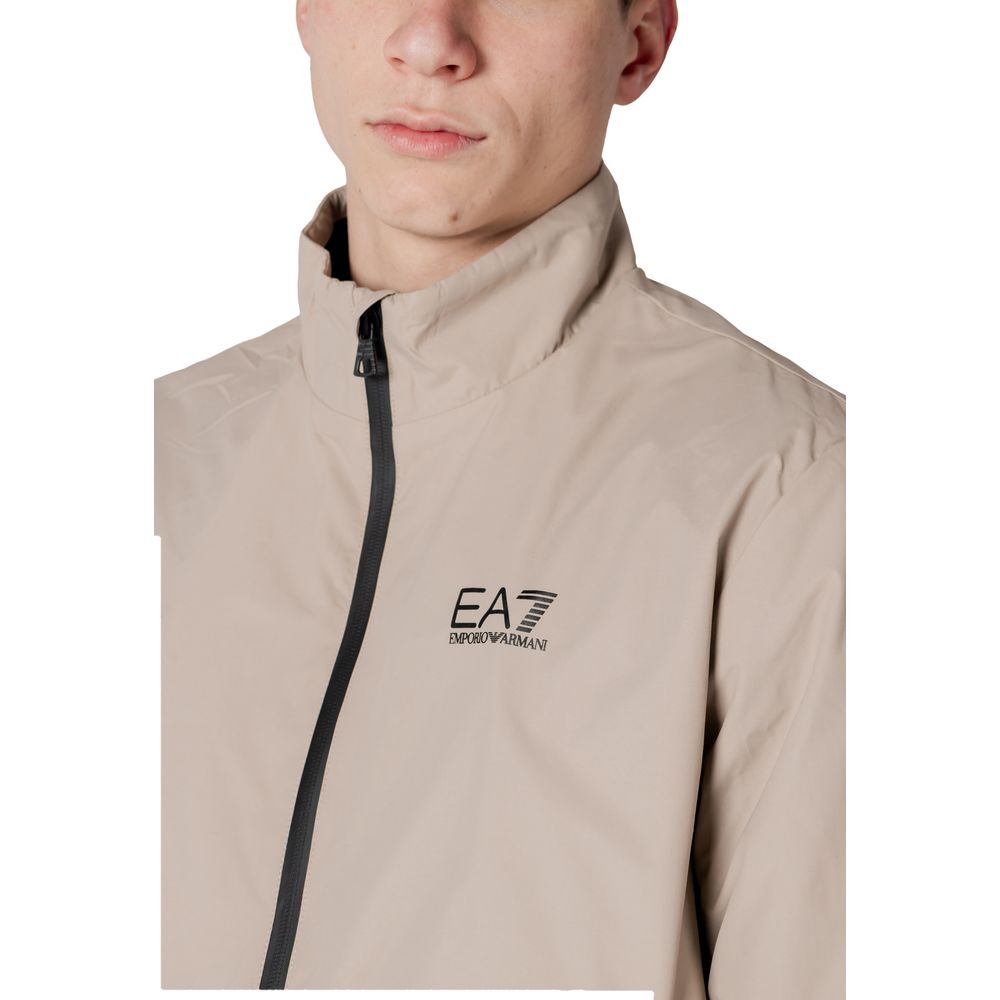 EA7 Emporio Armani Beige Cotton Jacket for Elevated Style