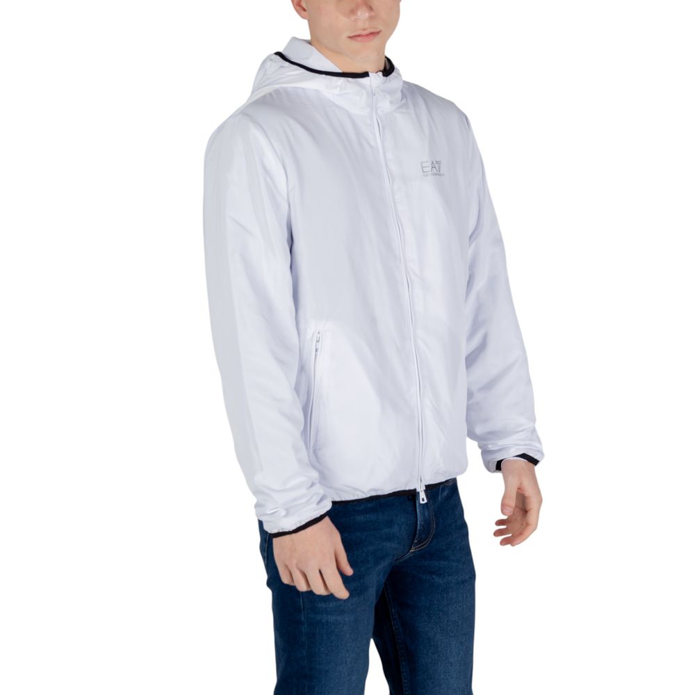 EA7 Emporio Armani White Cotton Jacket for Refined Style