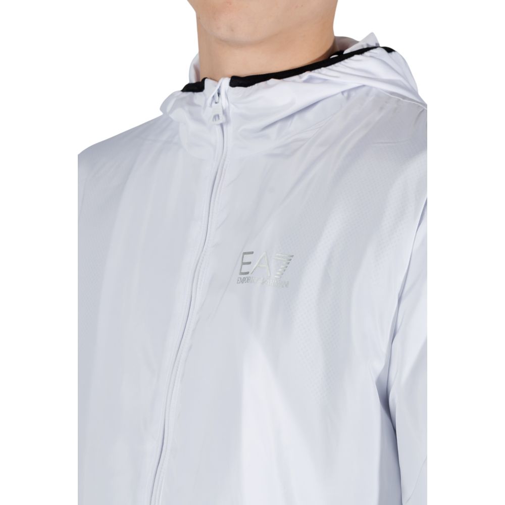 EA7 Emporio Armani White Cotton Jacket for Refined Style