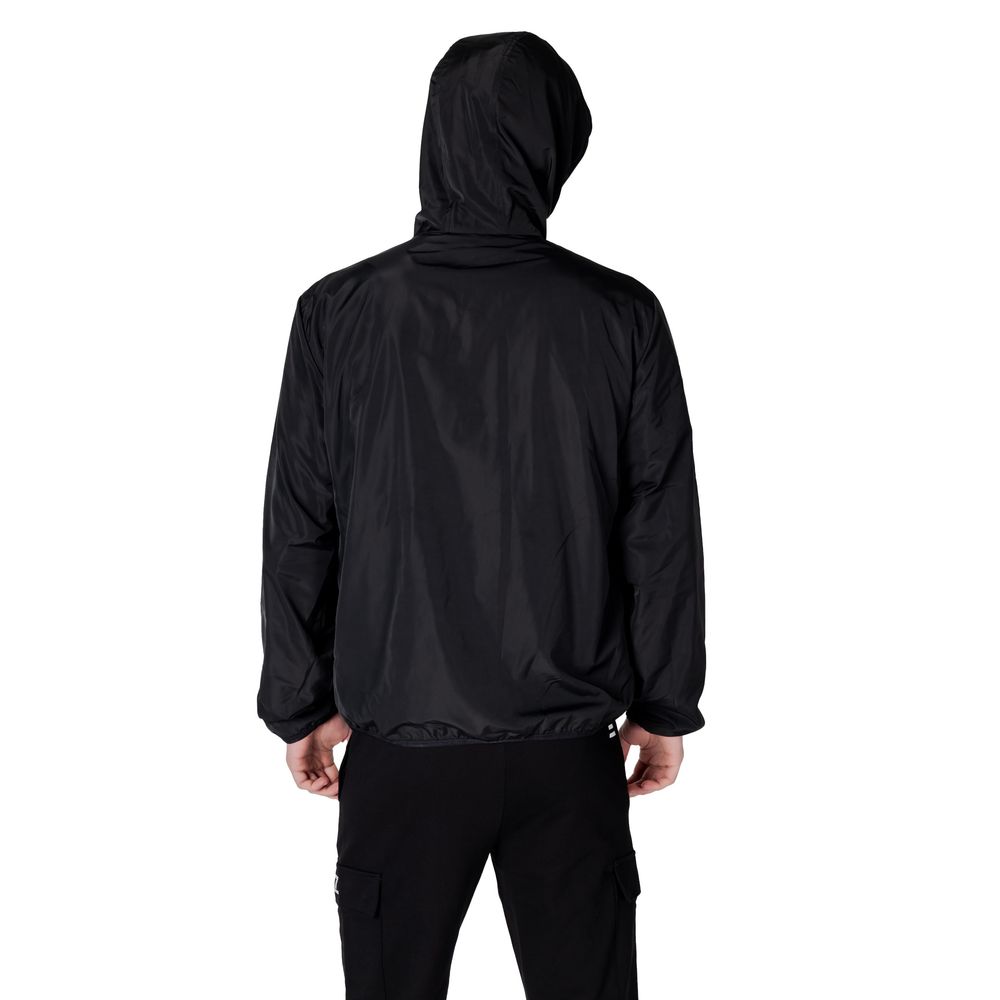 EA7 Emporio Armani Black Nylon Jacket for Elevated Style