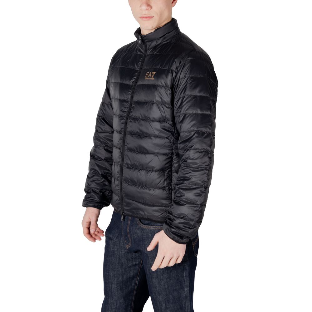 EA7 Emporio Armani Black Fabric Jacket for Elevated Style