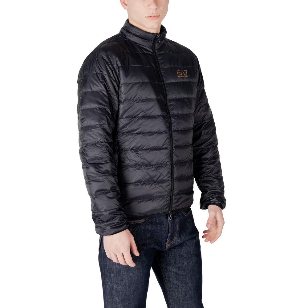 EA7 Emporio Armani Black Fabric Jacket for Elevated Style