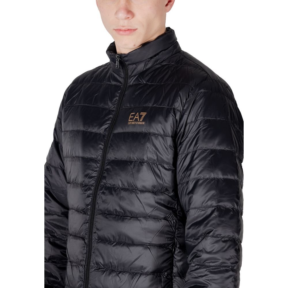 EA7 Emporio Armani Black Fabric Jacket for Elevated Style